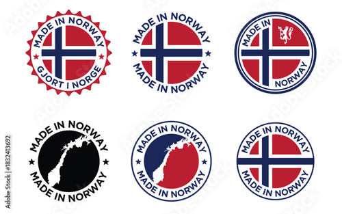 set of label design templates made in norway	
