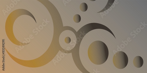 Abstract Golden Swirls and Circles Pattern with Gradient Effect.