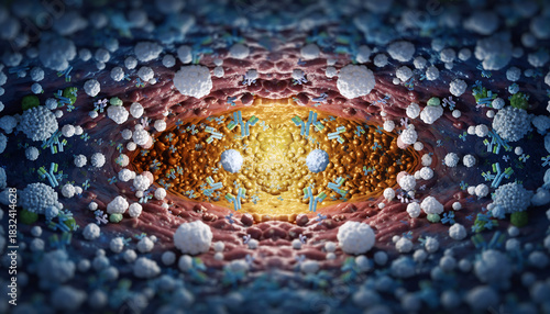 Scientific Molecular Biology Research, Antibodies and Cells Interacting in a Dynamic Microscopic Environment