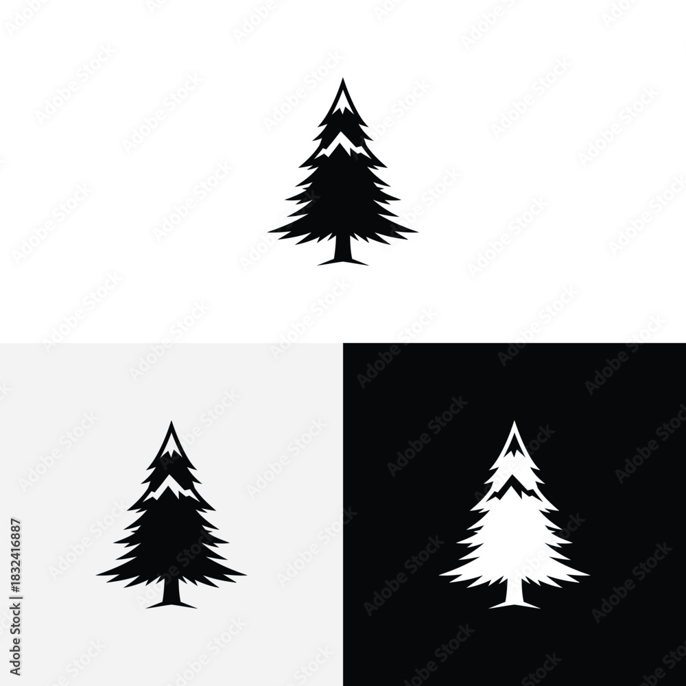 Obraz premium Creative Modern Pine Simple Logo Design
