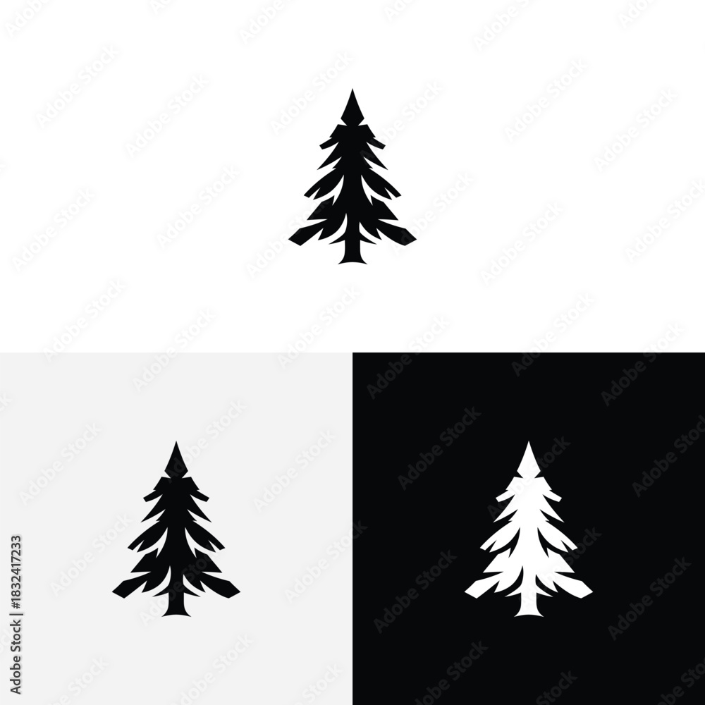 Obraz premium Creative Modern Pine Simple Logo Design