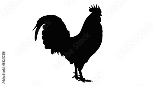 Bold rooster silhouette conveys rustic charm, perfect for farm-to-table branding and country-style designs
