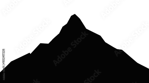 Mysterious mountain silhouette creating a dramatic and bold design element for creative projects