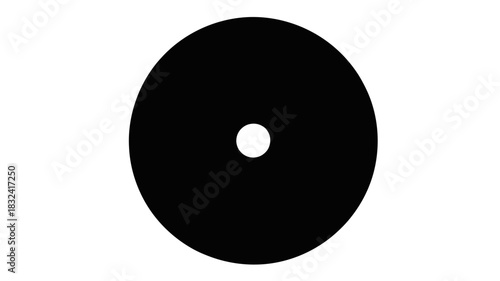 Abstract dark circle with a smaller circle at the center, moody conceptual design element or logo