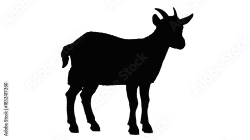 Elegant chamois silhouette standing tall, perfect for nature logos or wildlife conservation designs now