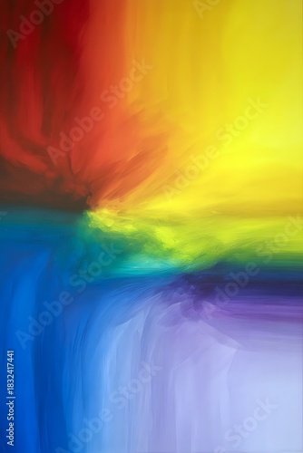 Vibrant Colors Swirl Together in a Captivating Abstract Painting Capturing the Beauty of Light at Dusk
