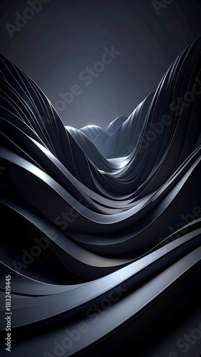 Abstract Dark Metallic Waves Background