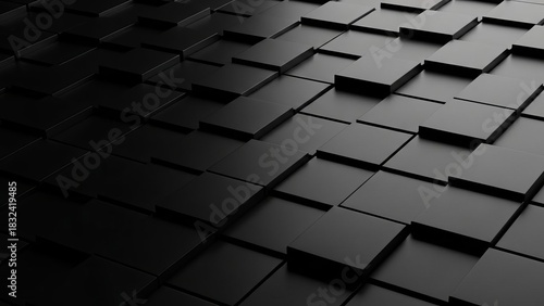 Abstract Dark 3d Cubes Pattern Background