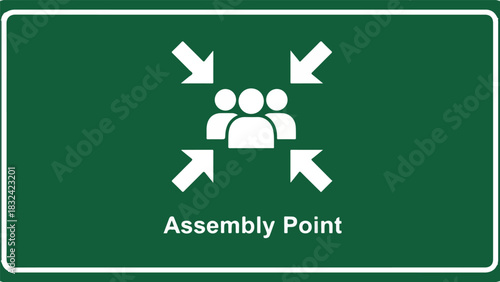 Assembly Point Sign for Emergency Evacuation.