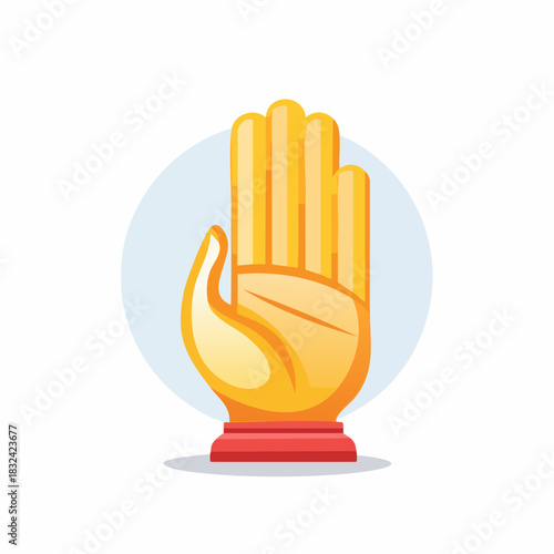 Golden Hand Symbol of Protection and Blessing.