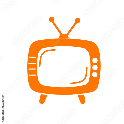 television flat style vector icon. television - media icon vector. Retro TV icon in flat style, Vector illustration of Retro TV icon for you design.