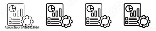 Automated Reports Icon Set Different Style Collection
