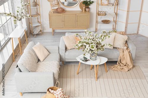 Interior of light living ro...