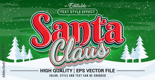 Editable text style effect - Santa Claus text style theme.