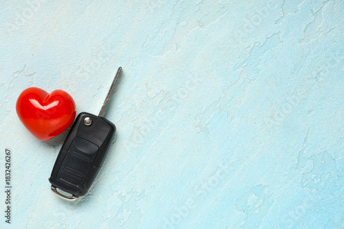 Car key with heart on light...