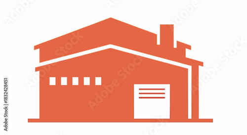 Flat vector warehouse icon in warm