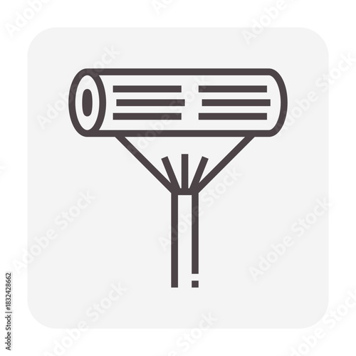 Squirrel fan cleaning vector icon, water spray used to wash dust and contaminants from fan blades. HVAC maintenance for airflow,  efficiency, cleaner air quality and disease prevention.