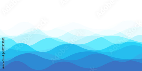 Sea waves layered vector background illustration and sea beach vector illustration.
