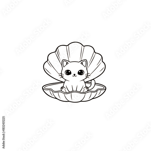 Kitty in Seashell