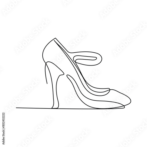 sneakers are drawn with one line. Sports shoes in a linear style. continuous one line. Vector illustration, Vector illustration of sneakers. Sports shoes in a line style. Continuous one line