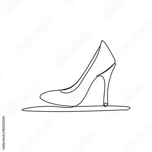 sneakers are drawn with one line. Sports shoes in a linear style. continuous one line. Vector illustration, Vector illustration of sneakers. Sports shoes in a line style. Continuous one line