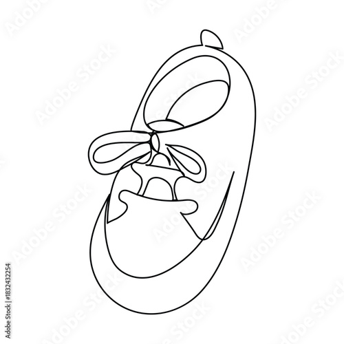 sneakers are drawn with one line. Sports shoes in a linear style. continuous one line. Vector illustration, Vector illustration of sneakers. Sports shoes in a line style. Continuous one line