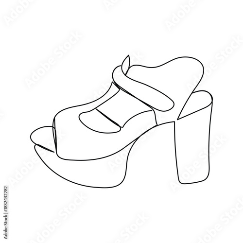 sneakers are drawn with one line. Sports shoes in a linear style. continuous one line. Vector illustration, Vector illustration of sneakers. Sports shoes in a line style. Continuous one line