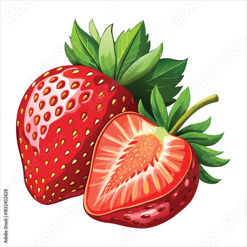 strawberry on white background