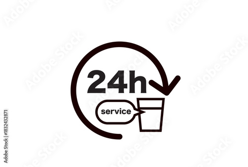 24時間ドリンクサービス提供のアイコン