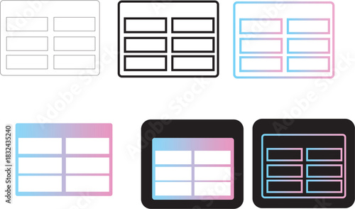 Clean and adaptable vector illustrating data tables and grids, perfect for infographic projects