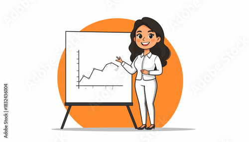 Businesswoman Presenting Growth Chart A Visual Depiction of Success and Progress in Business