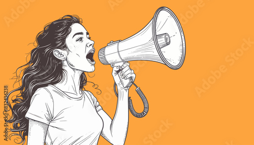 Woman Speaking Through Megaphone A Bold Statement