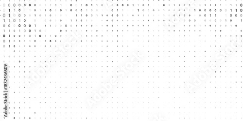 Texture composed by a sequence of zero and one numbers on a white background