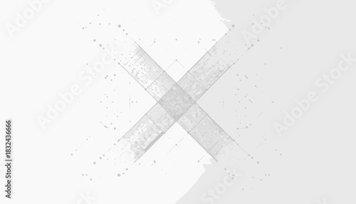 Abstract Minimalist X Shape Graphic with Subtle Gradients and Textured Background