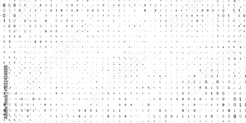 Texture composed by a sequence of zero and one numbers on a white background
