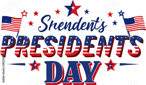 Presidents Day Patriotic Vector Illustration American Flag Design