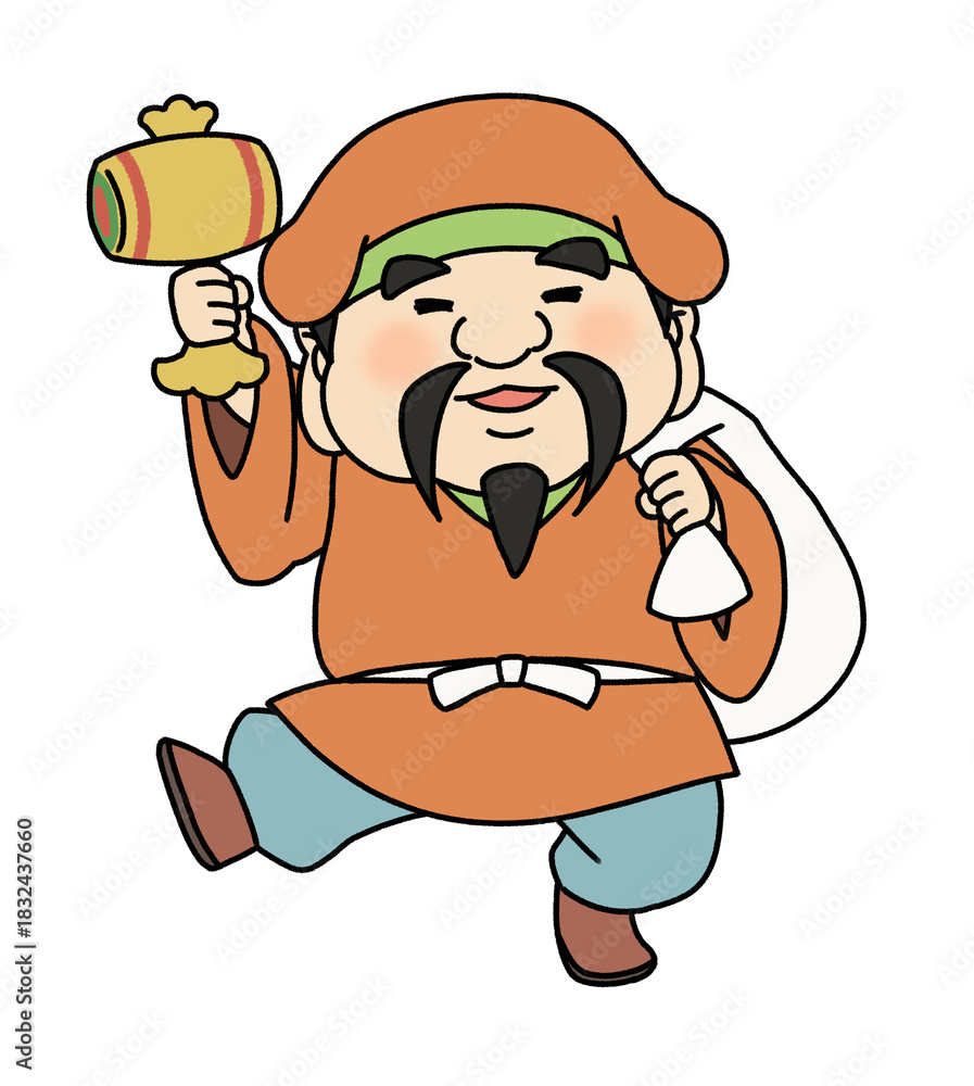 Obraz premium かわいい七福神・大黒天のイラスト