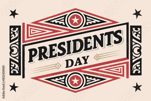 Vintage Presidents Day Emblem with Patriotic Americana Design