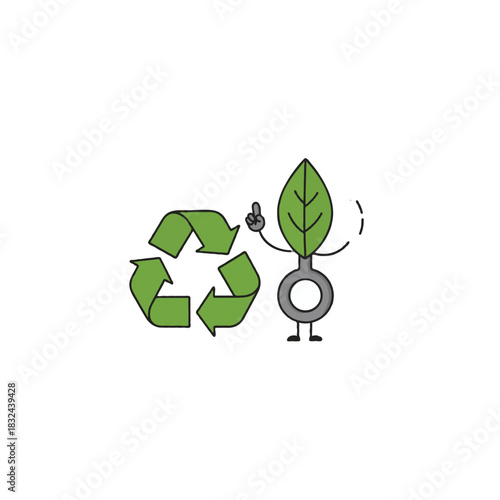 Embracing eco conscious decisions cartoon depiction fostering environmental awareness with recycle