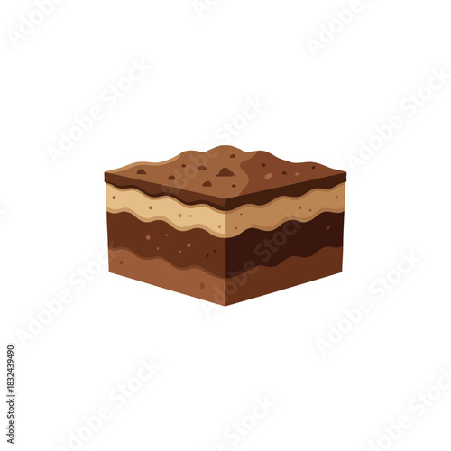 Illustrated geological cross-section exhibiting diverse soil composition and layered strata
