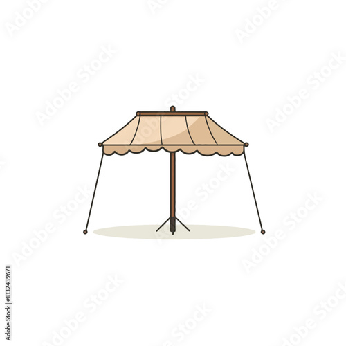 Unique whimsical structure with canopy shading element artistic representation minimalist design