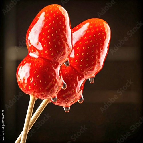 Glossy Red Tanghulu Strawberries