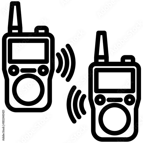 Radio Communication Outline Icon Mini Illustration, Use For Modern Concept, Print, Ui, Ux Kit, Web And App Development. Vector Related To Firefighter, Rescue And More