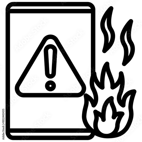 Emergency Outline Icon Mini Illustration, Use For Modern Concept, Print, Ui, Ux Kit, Web And App Development. Vector Related To Firefighter, Rescue And More