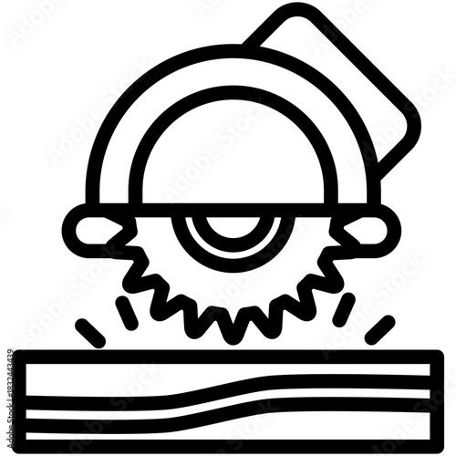 Saw Outline Icon Mini Illustration, Use For Modern Concept, Print, Ui, Ux Kit, Web And App Development. Vector Related To Firefighter, Rescue And More