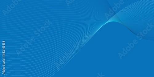 abstract creative blend wave line design on blue background.