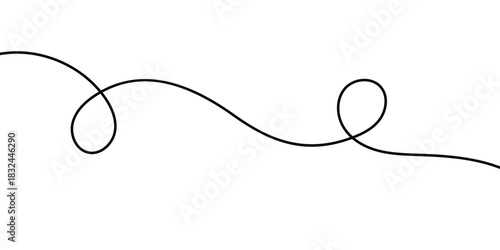 abstract creative minimalist black curly line design.
