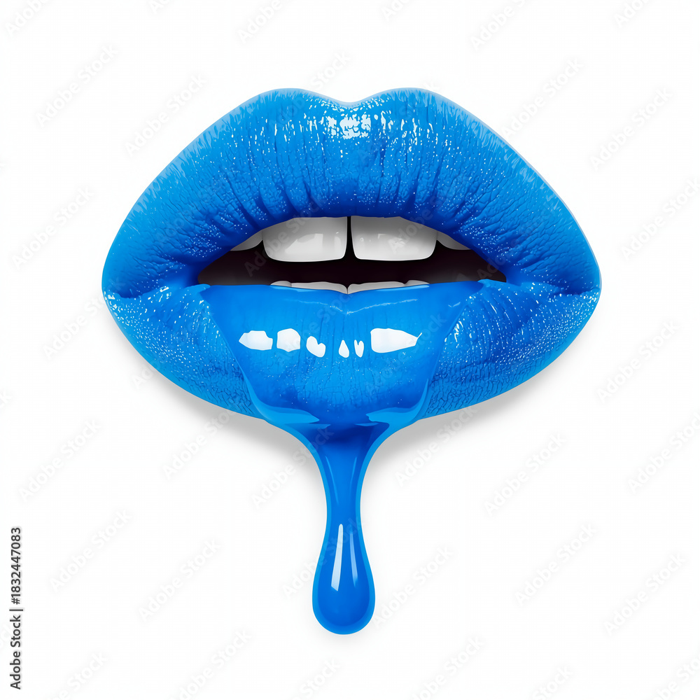 Fototapeta premium blue lips with a smile