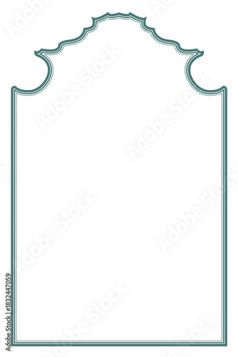 Minimal Green Contour Lines  Arch Frame for Certificate or Document. 121