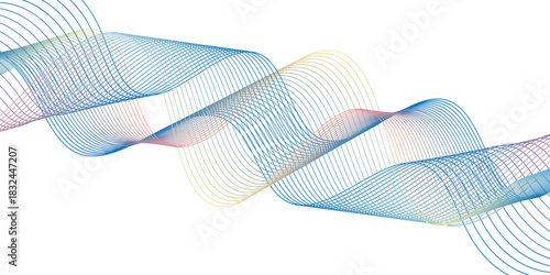 abstract creative minimalist colored wave line design vector.